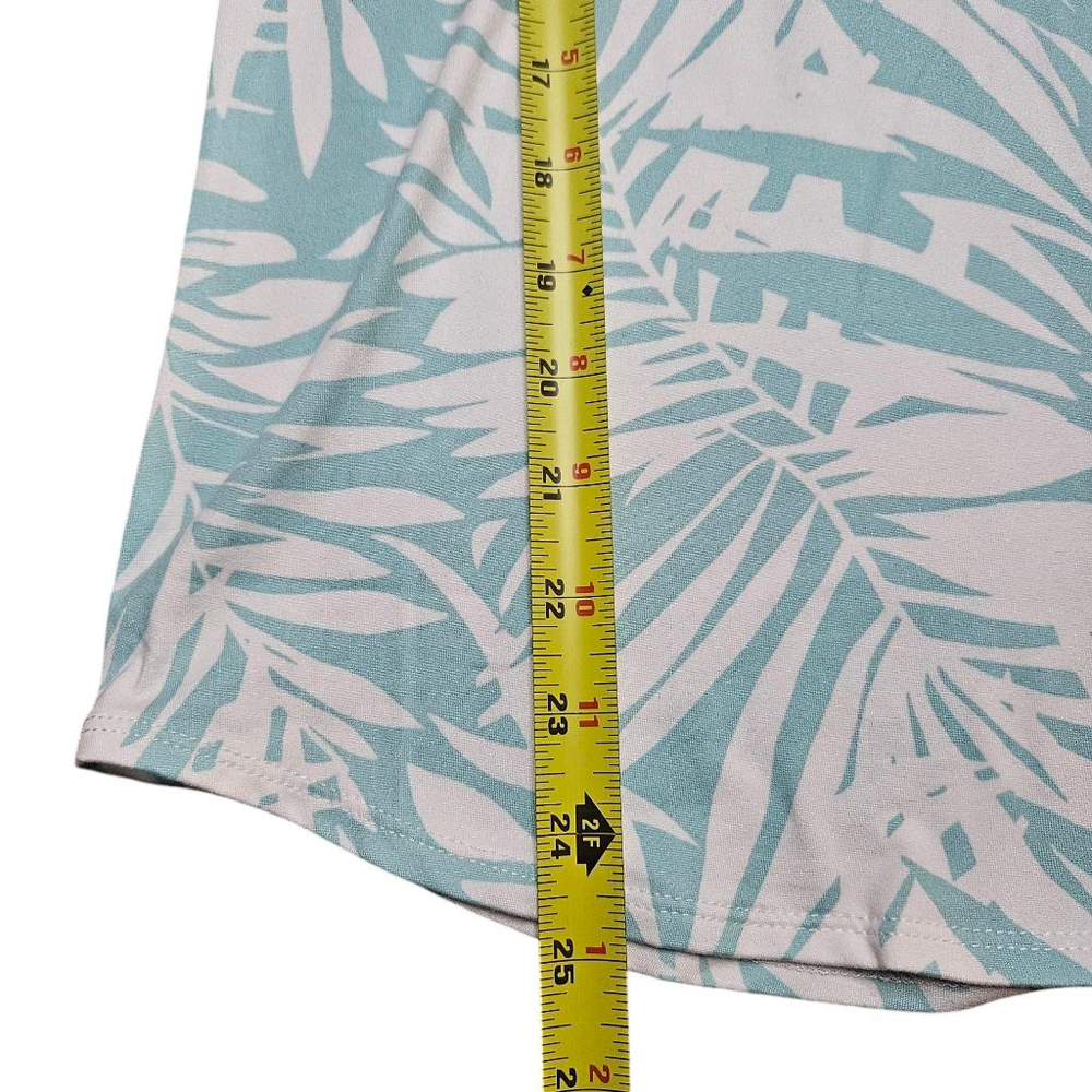 Stan Herman Small Petite Aqua Blue Palm Breeze Soft Lounge Pajama Shirt - Picture 6 of 6